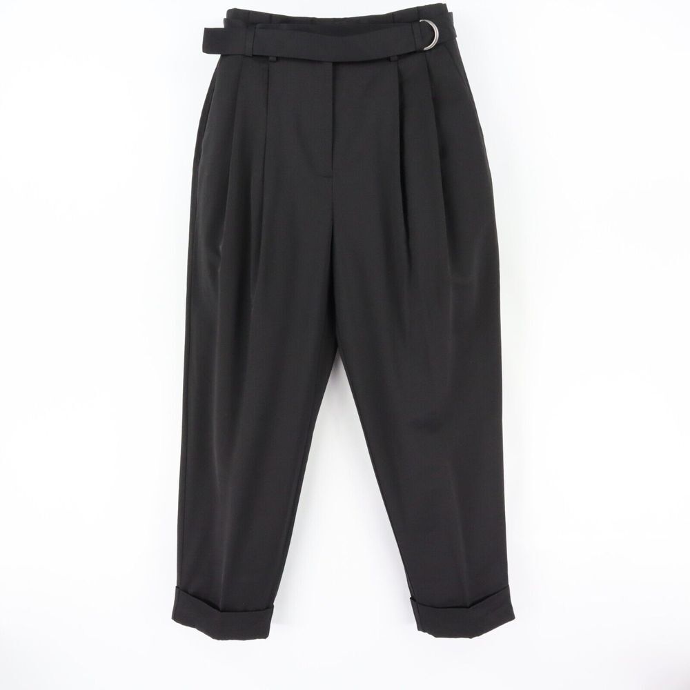 Elizabeth And James Dress Pants Womens WAIST: 28 in Black Pleated‎ Belted Cuffed
